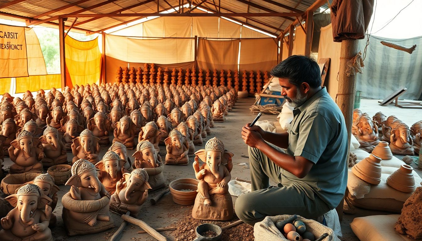 4,500 Hyderabad RWAs Choose Clay Ganesh Idols as Dhoolpet Prices Rise 35%