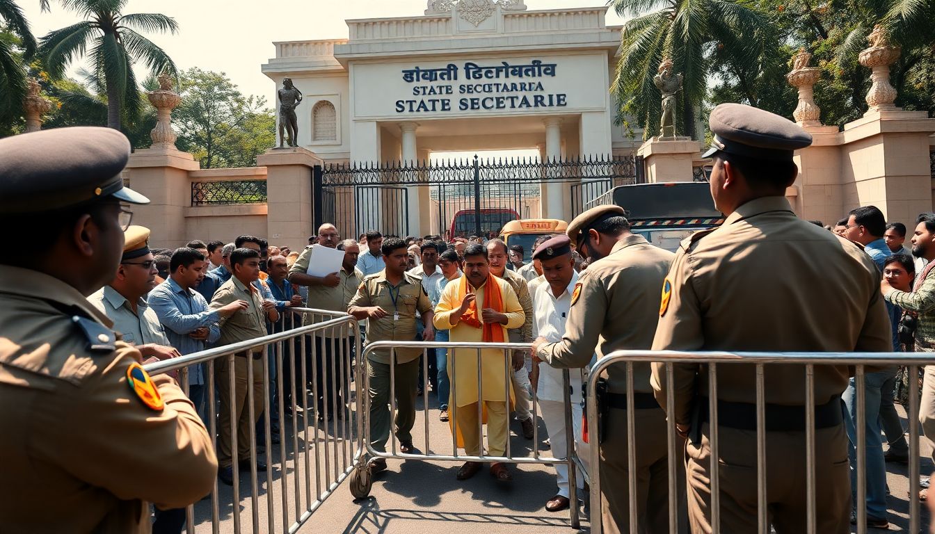 BJP Leaders Detained at Secretariat Over Rs 11,000 Crore Fee Reimbursement Dues