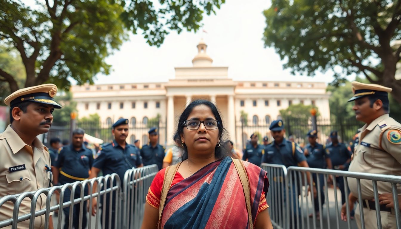 Woman From Suryapet Protests Outside Telangana Assembly Over Brick Lorry Curbs