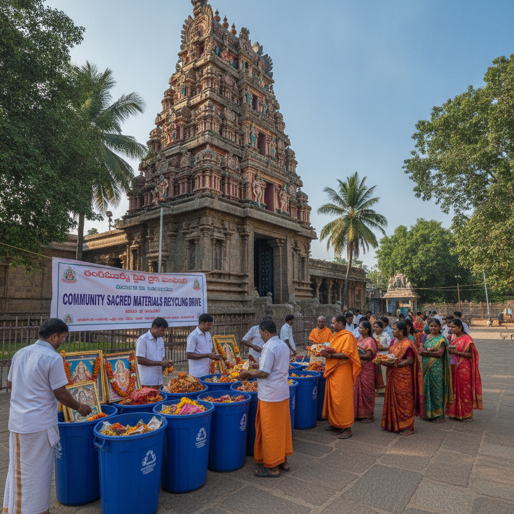 GHMC and ISKCON Collect Over a Tonne of Sacred Material in Yellareddyguda