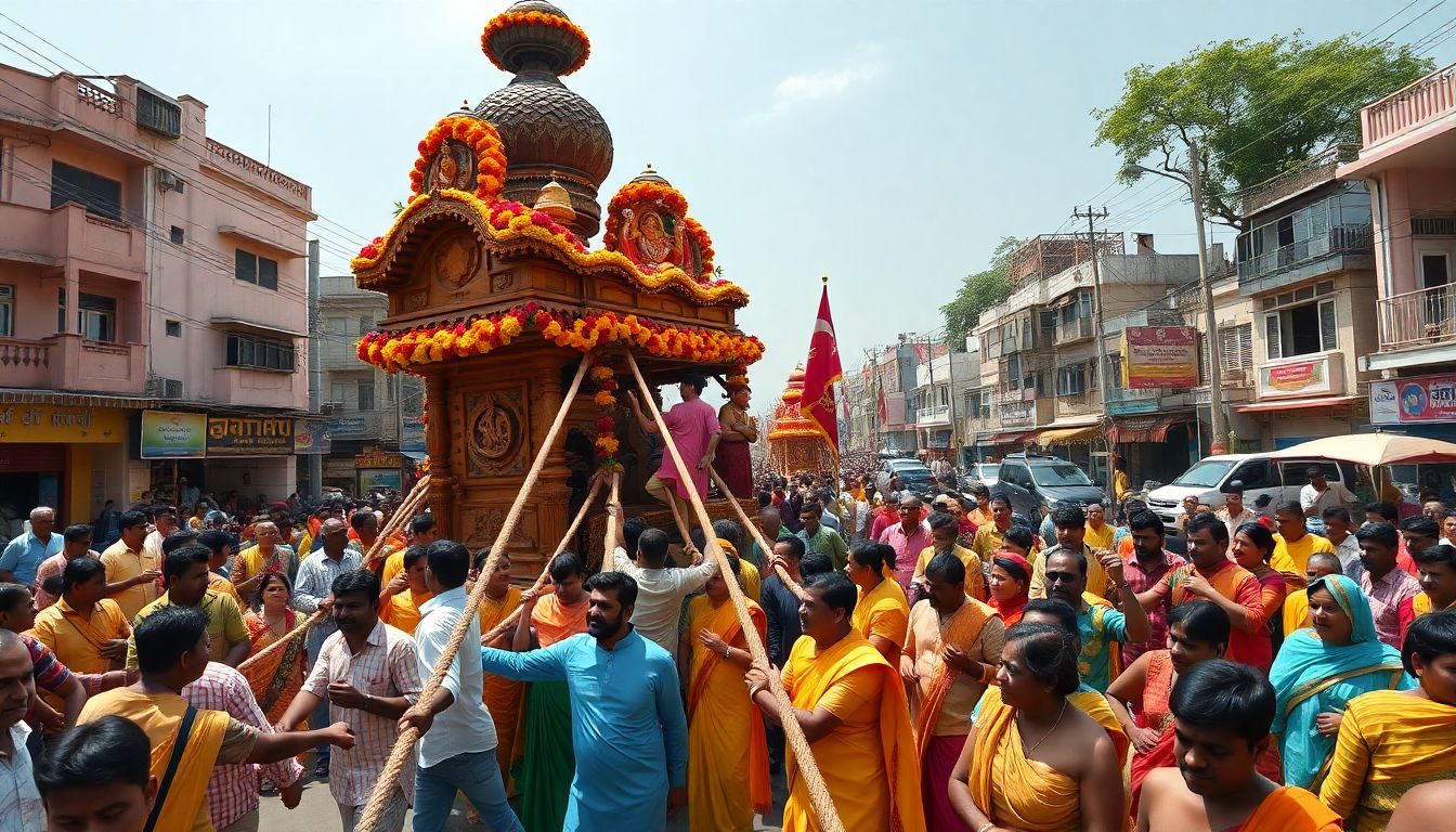 Hundreds Gather In Attapur For ISKCON's Fifth Annual Jagannath Rath Yatra