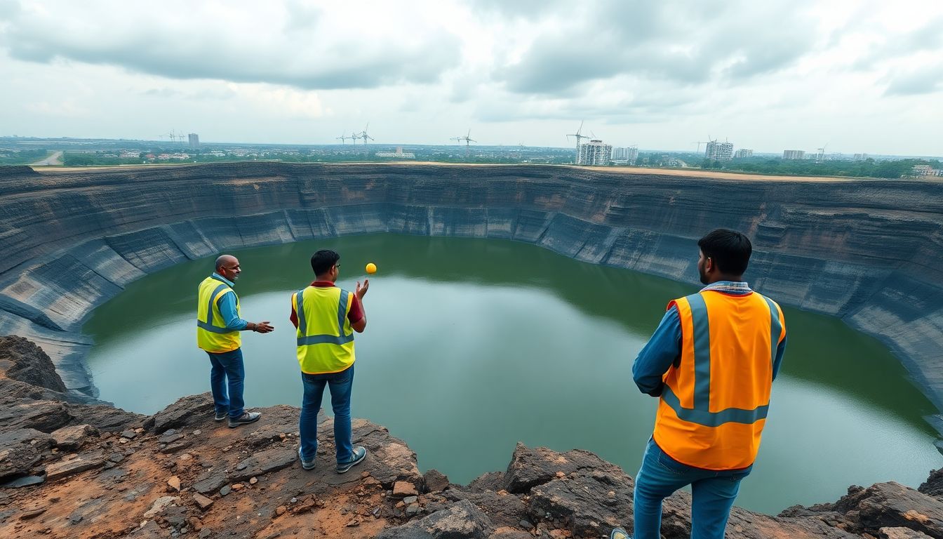 Cyberabad Municipal Corporation Releases Oil Balls in Quarry to Curb Mosquitoes