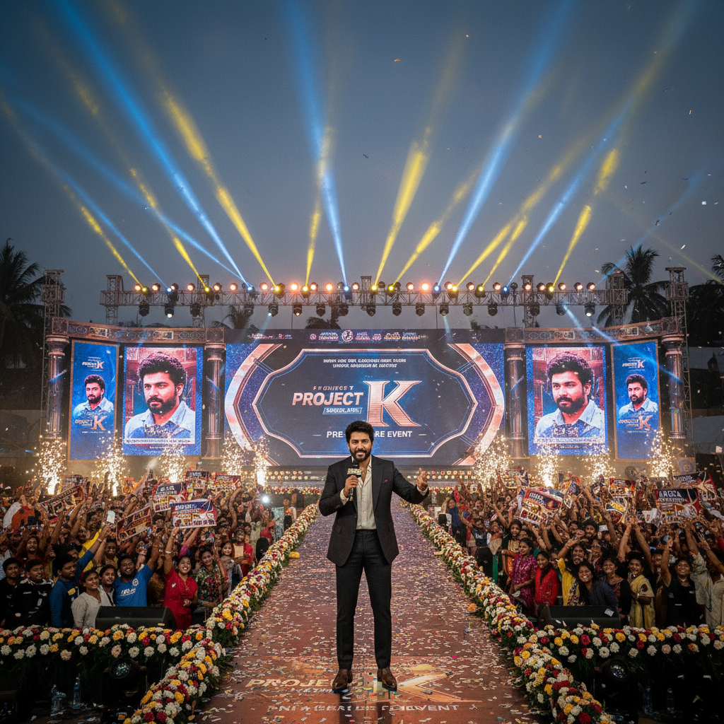 Ram Charan Addresses Fans at Peddi Pre-Release Event in Vijayawada
