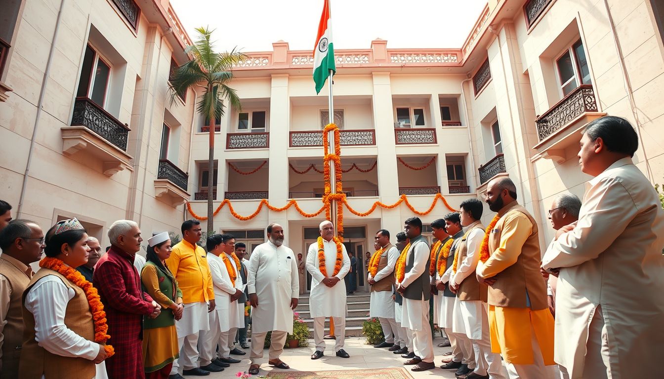 Telangana BJP Leaders Mark 80th Independence Day at Nampally Headquarters