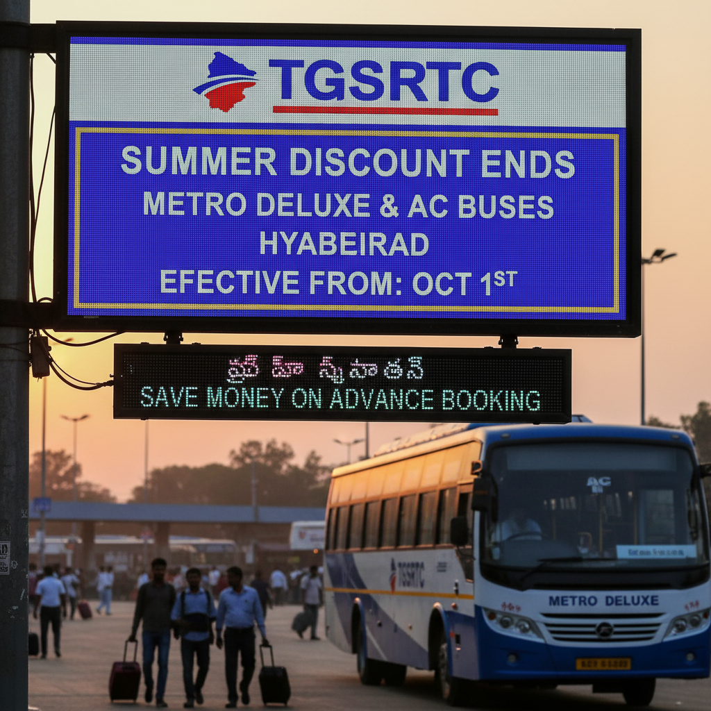 TGSRTC Ends Summer Discount on Metro Deluxe and AC Buses in Hyderabad