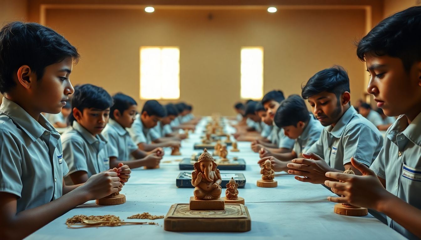 TGPCB Trains 108 Students to Make Clay Ganesh Idols in Sanathnagar