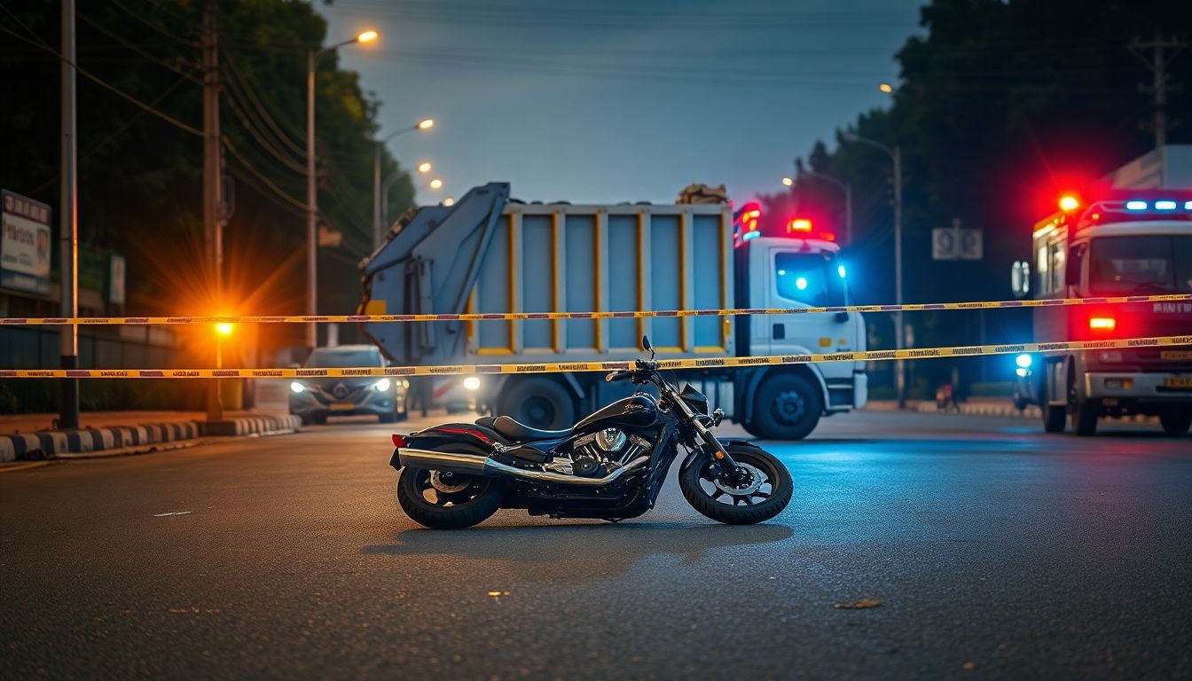 Biker Critically Injured After Crashing Into Parked Garbage Vehicle in Amberpet