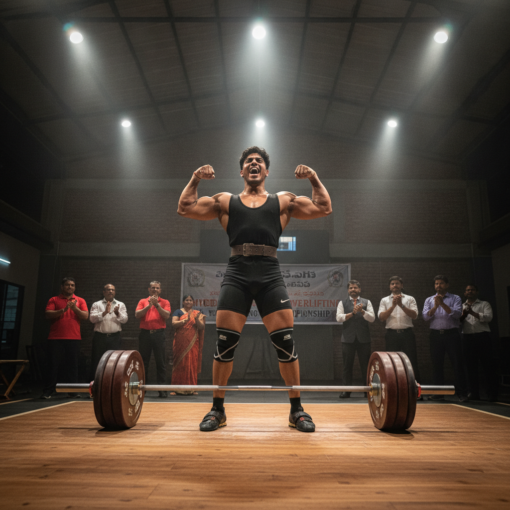 S Sai Teja and S Vanisha Win Big at Kukatpally Powerlifting Championship