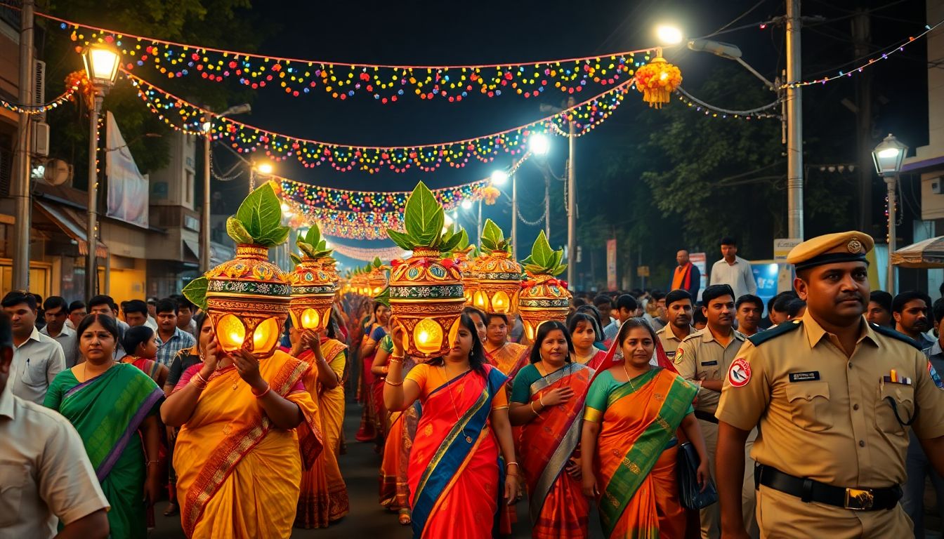 Bapujinagar Marks 31st Year of Bonalu Festivities with Grand Processions in Kazipet