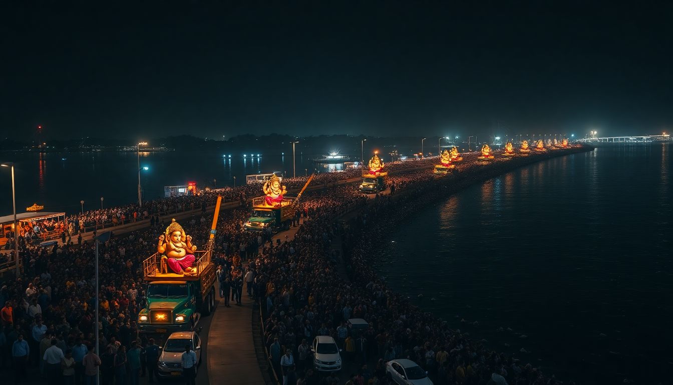 Ganesh Immersion Draws Heavy Crowds and Traffic to Hussain Sagar and Khairatabad