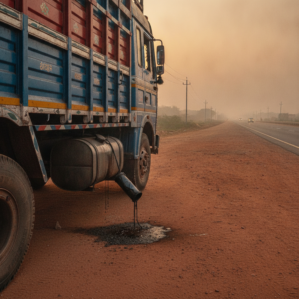 Thieves Steal 350 Litres of Diesel From Parked Lorry on Kodad-Hyderabad National Highway