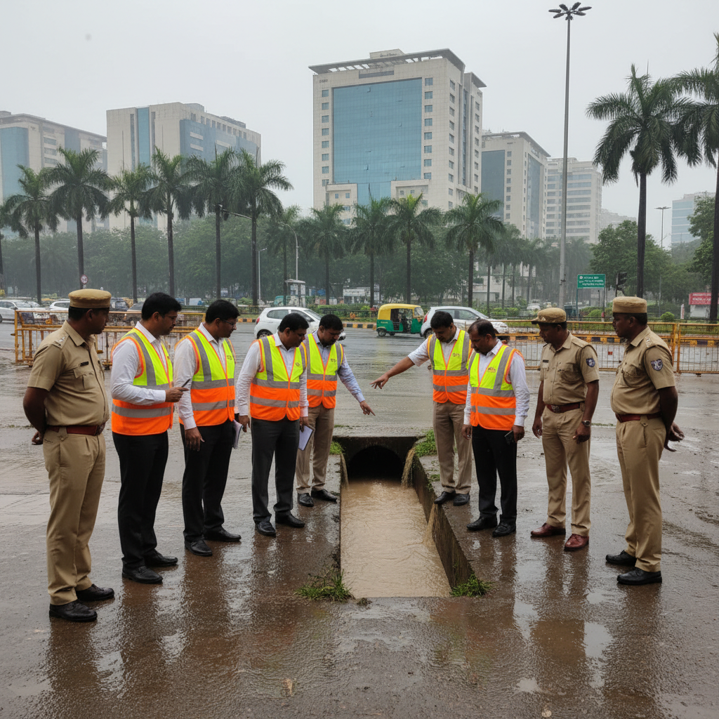 Cyberabad Officials Inspect Flood Prone Areas in Serilingampally and Kondapur