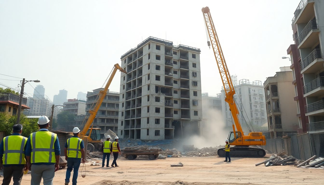 HYDRAA Resumes Demolition of Damaged High-Rise in Gachibowli's Anjaiah Nagar