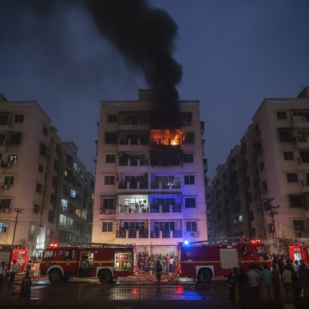 Fire on Fifth Floor of Mehdipatnam Apartment Triggers Panic