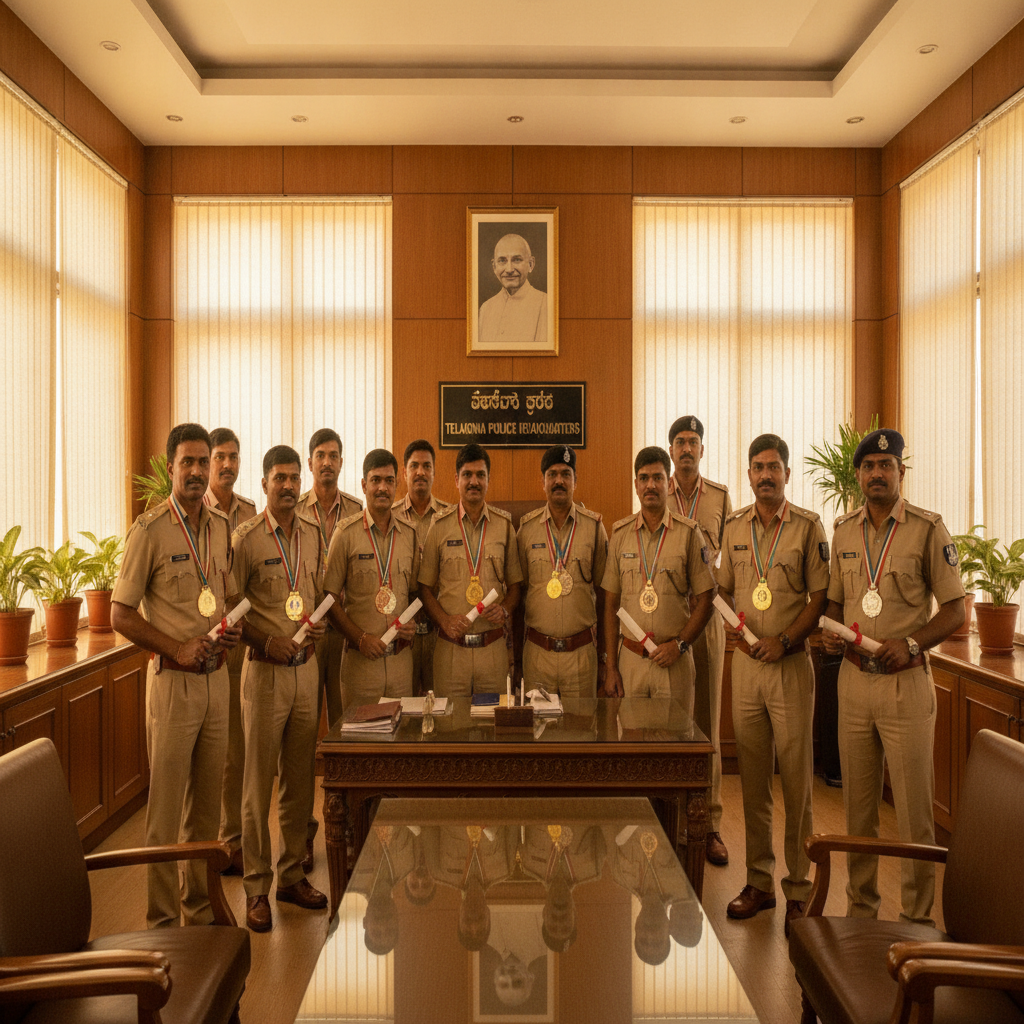 Adilabad Cops Win 10 Medals At State Police Meet In Malkajgiri