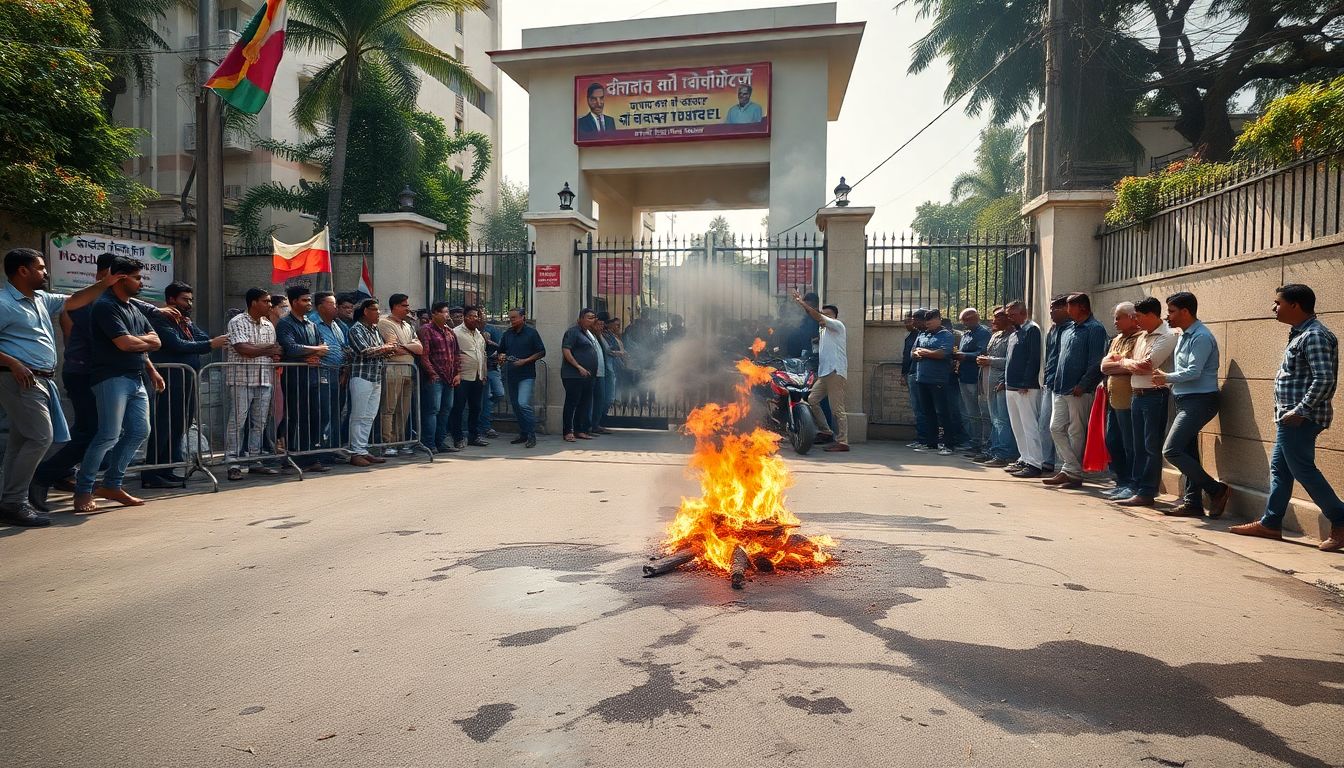 Youth Congress Workers Protest at Telangana BJP Office in Nampally