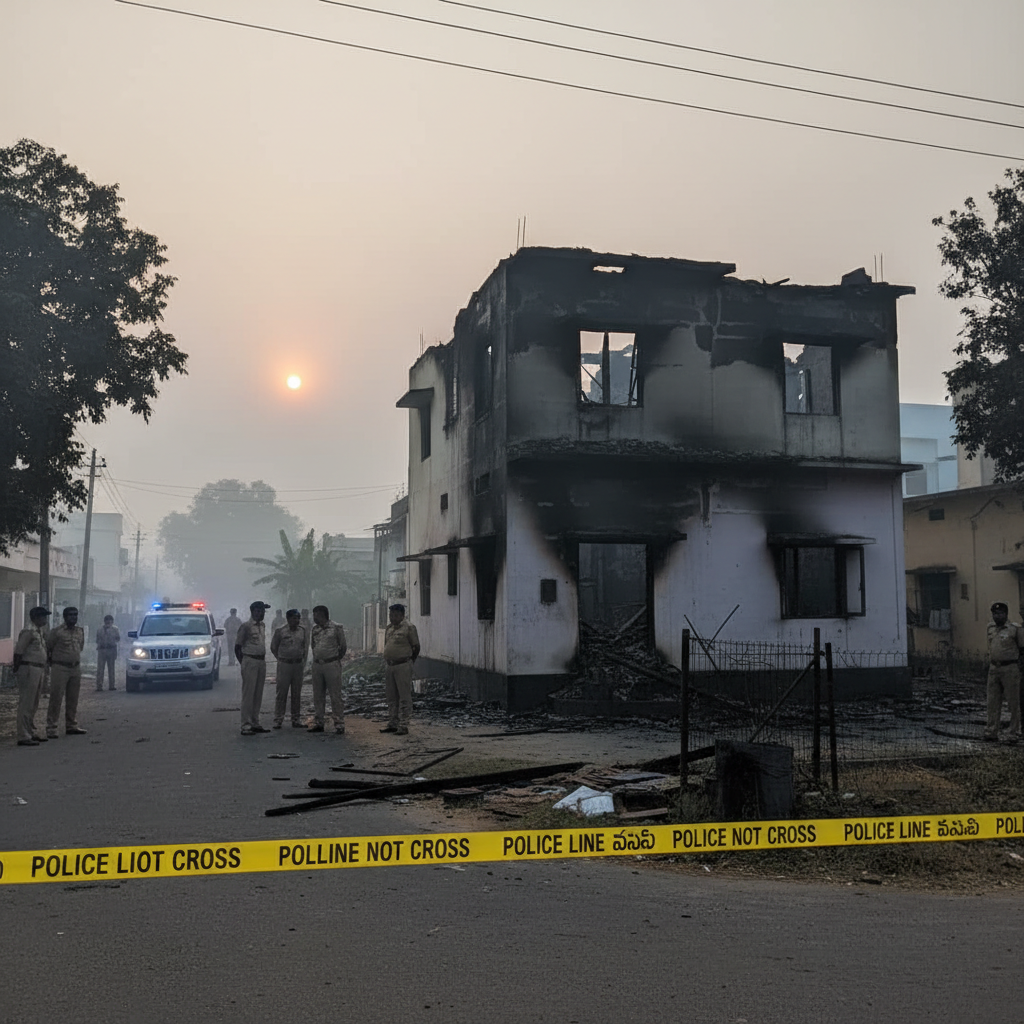 Grandmother and Two Children Die in Kalalwadi House Fire in Miryalaguda