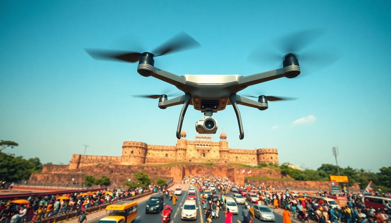 Hyderabad Police Deploy Drones to Manage Bonalu Traffic at Golconda Fort