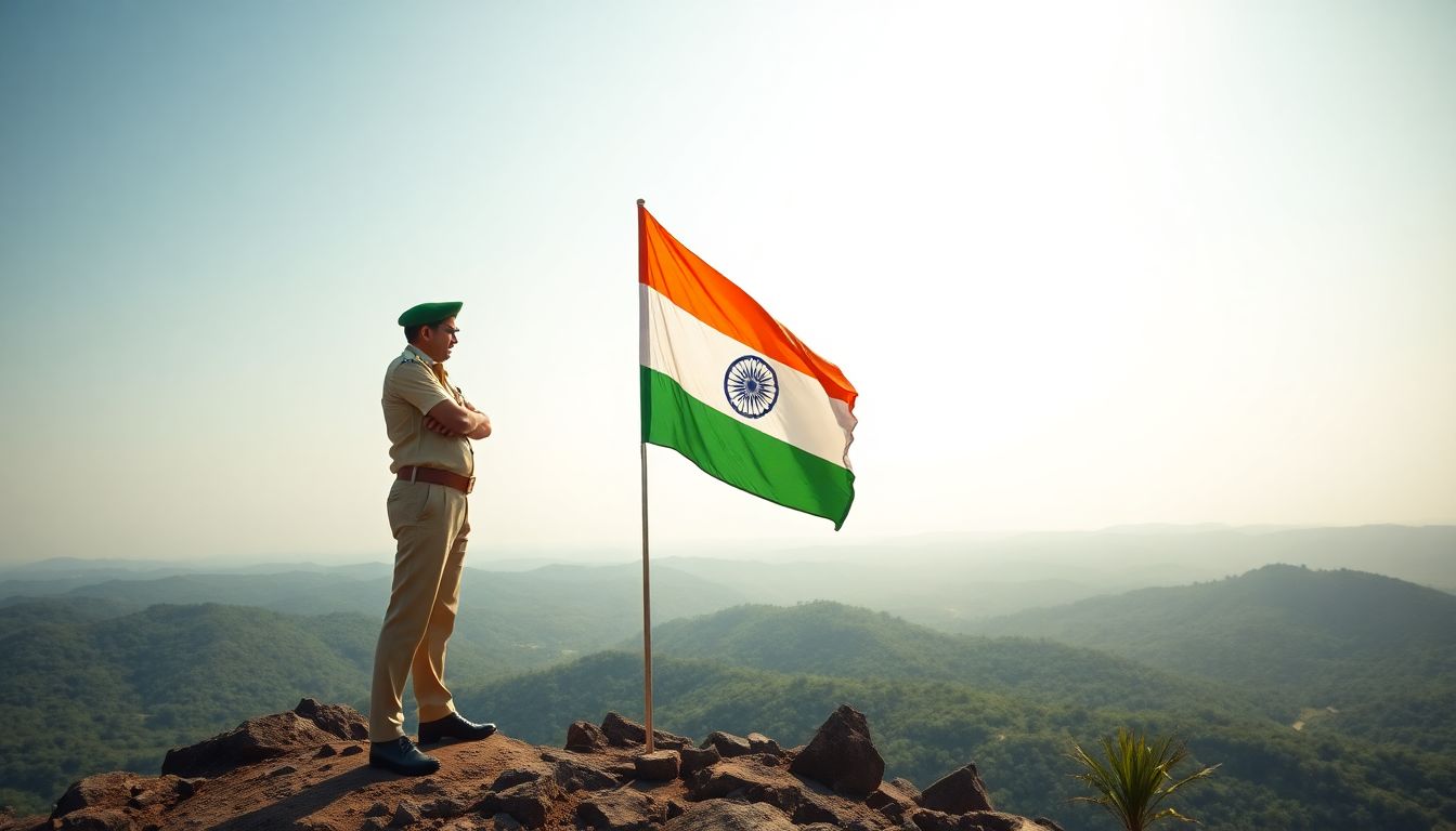 Telangana DGP CV Anand Hoists Tricolor at Karregutta Hills