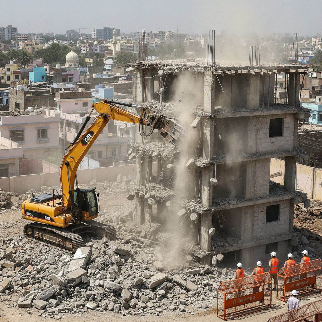 CMC Demolishes 19 Illegal Under-Construction Buildings Across Three Zones