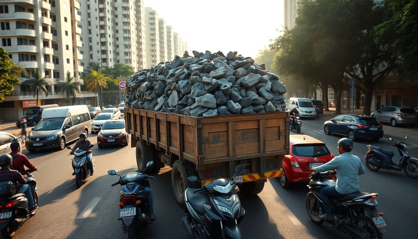 Stone-Laden Lorries on Lanco Hills Road Spark Commuter Safety Concerns