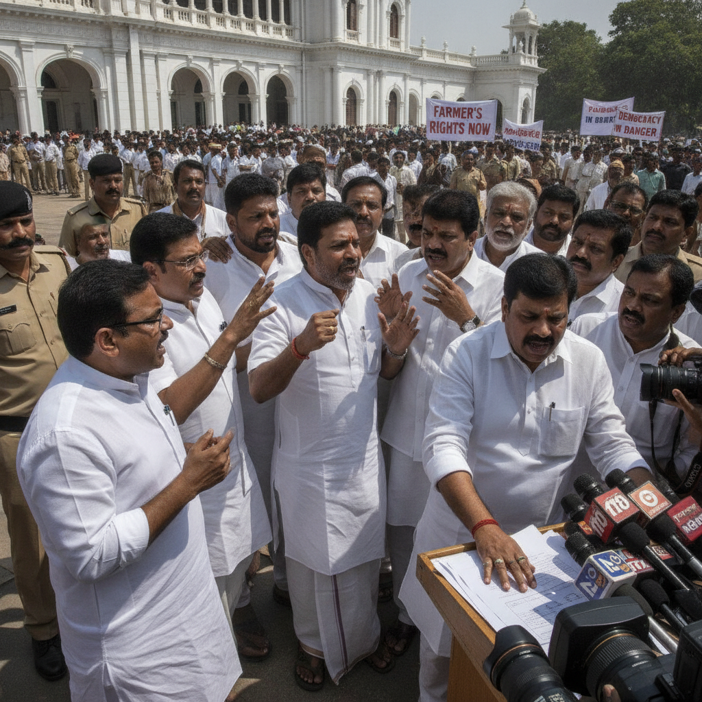 Zaheerabad Congress Leaders Clash at Gandhi Bhavan Over Allotment of Party Positions