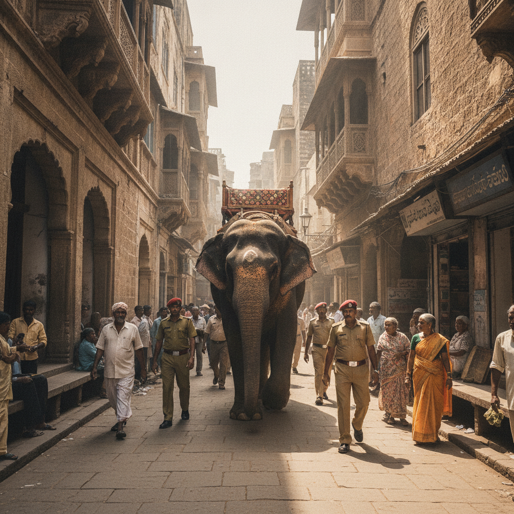 Elephant Sreedevi walks Old City route in Bibi-Ka-Alam procession trial