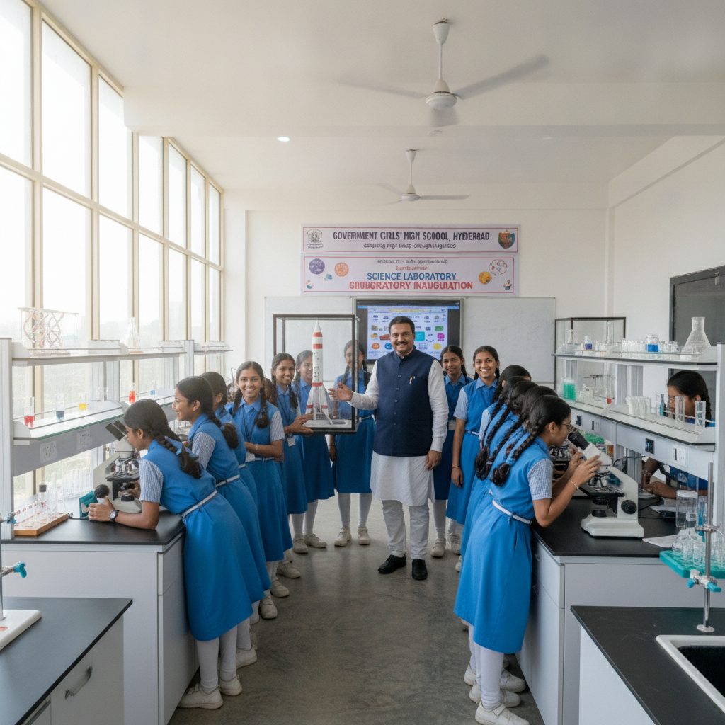 Minister Sridhar Babu Opens FDR Science Centre at Alwal ZP Girls High School