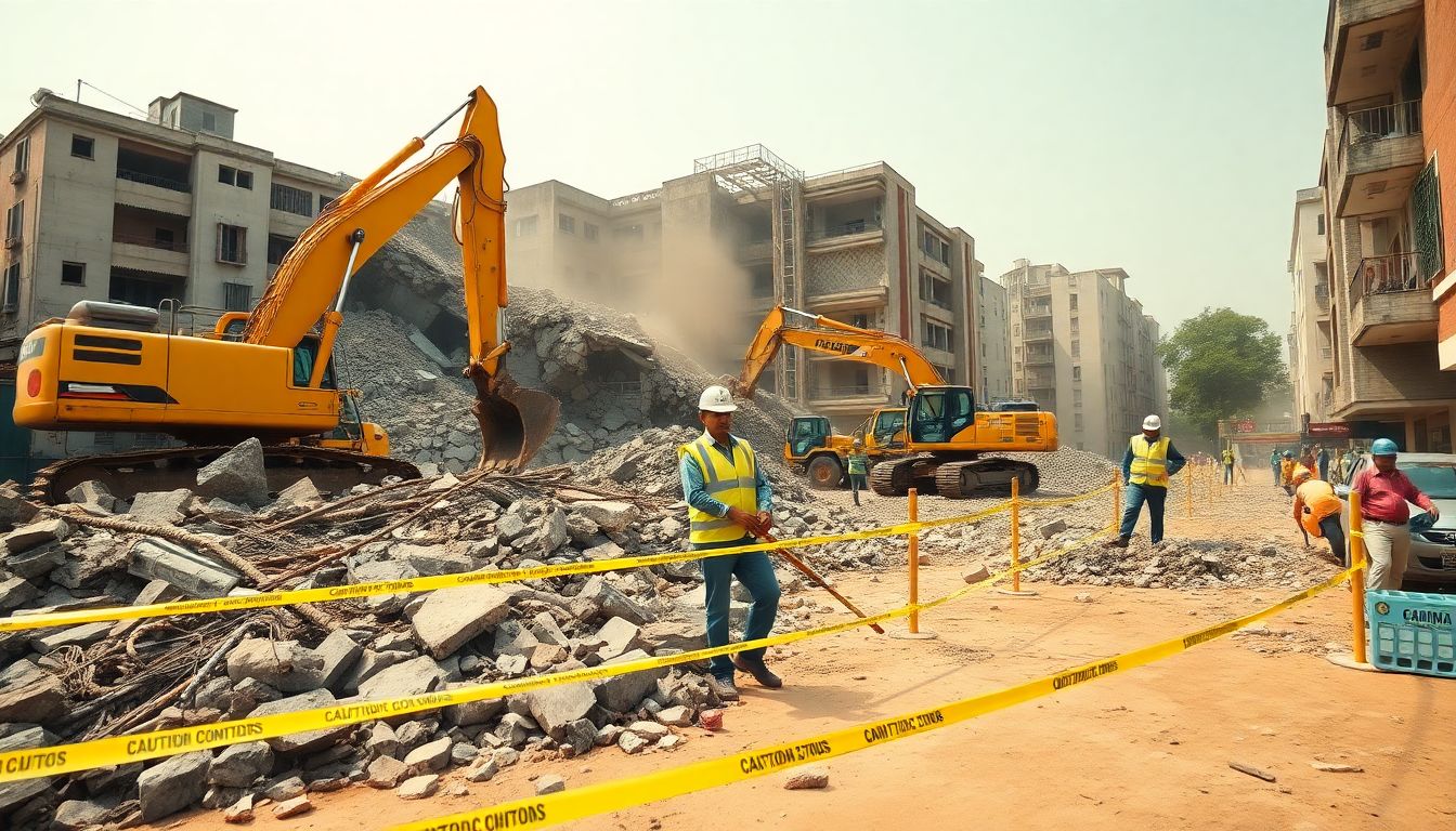 Debris Clearance Continues in Gachibowli Following Seven-Storey Building Collapse