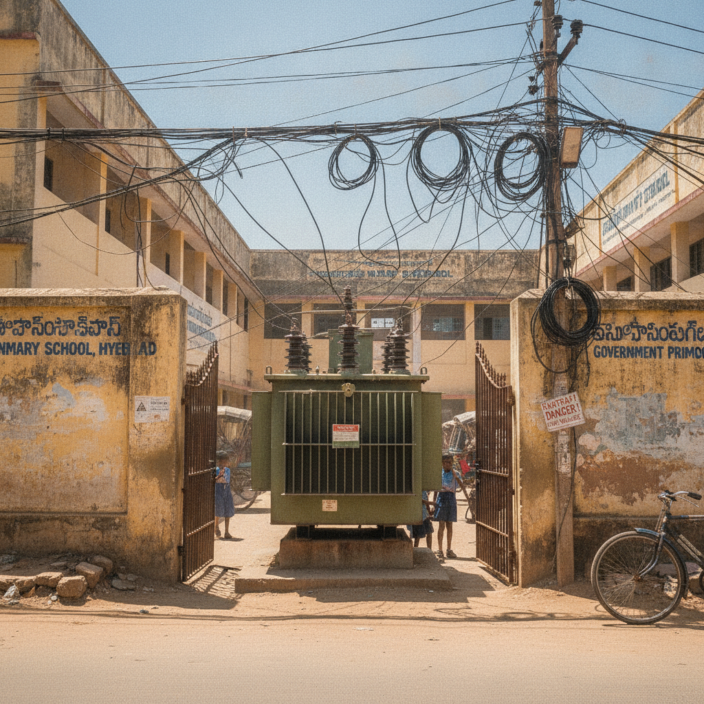 Moosa Bowli School Raises Alarm Over Transformer Installed Near Entrance