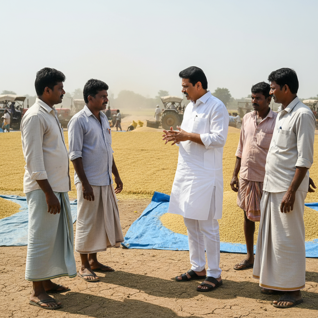Uttam Kumar Reddy Inspects Suryapet Paddy Procurement Centres to Reassure Farmers