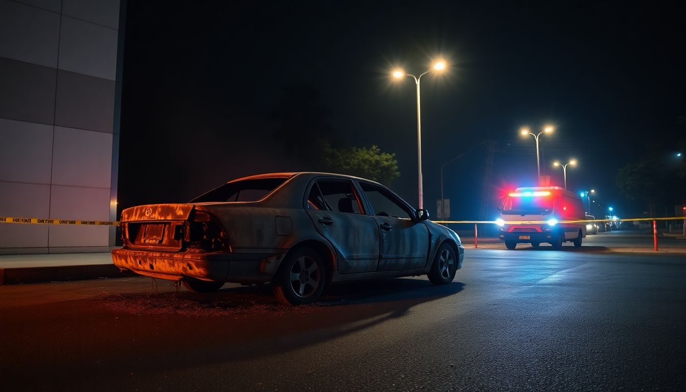 Car Set Ablaze Outside Businessman's Office in Bowrampet