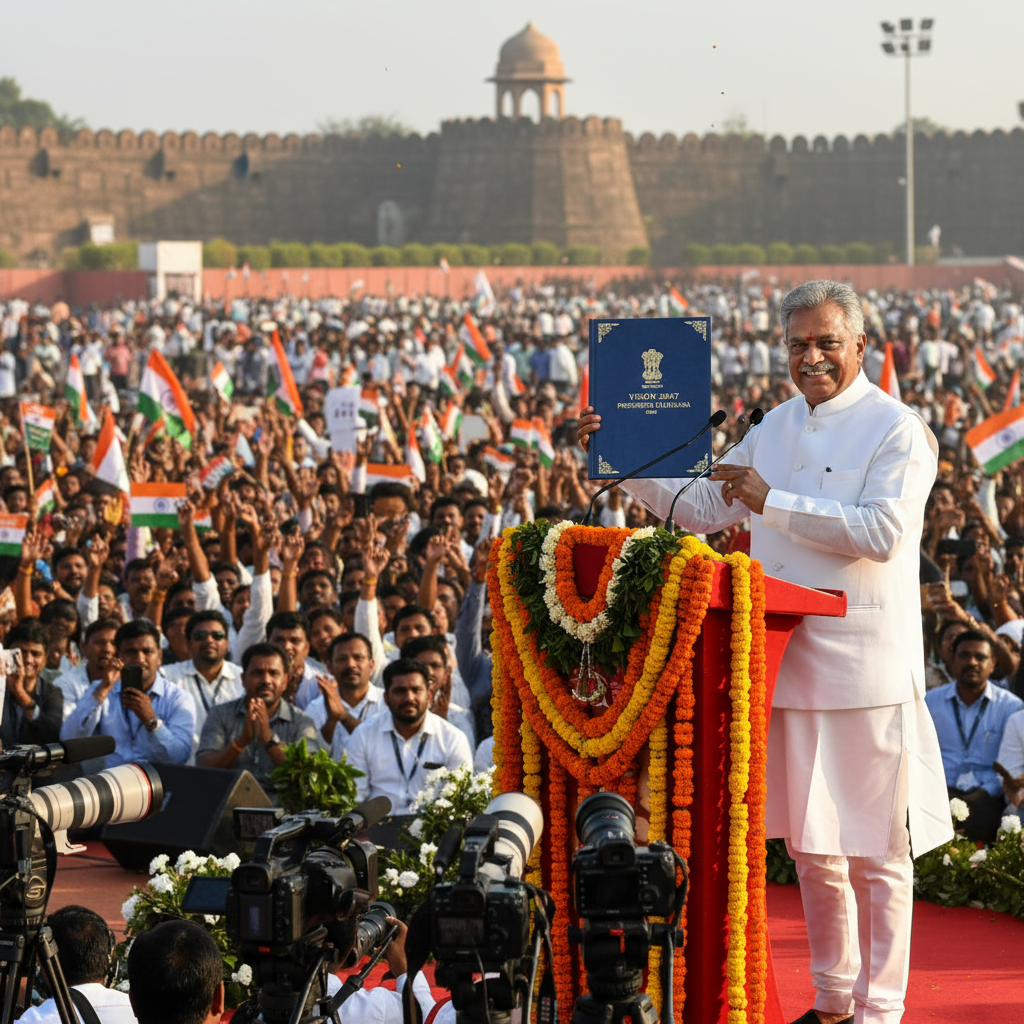 Revanth Reddy Unveils Telangana Rising 2047 Vision Document at Parade Grounds