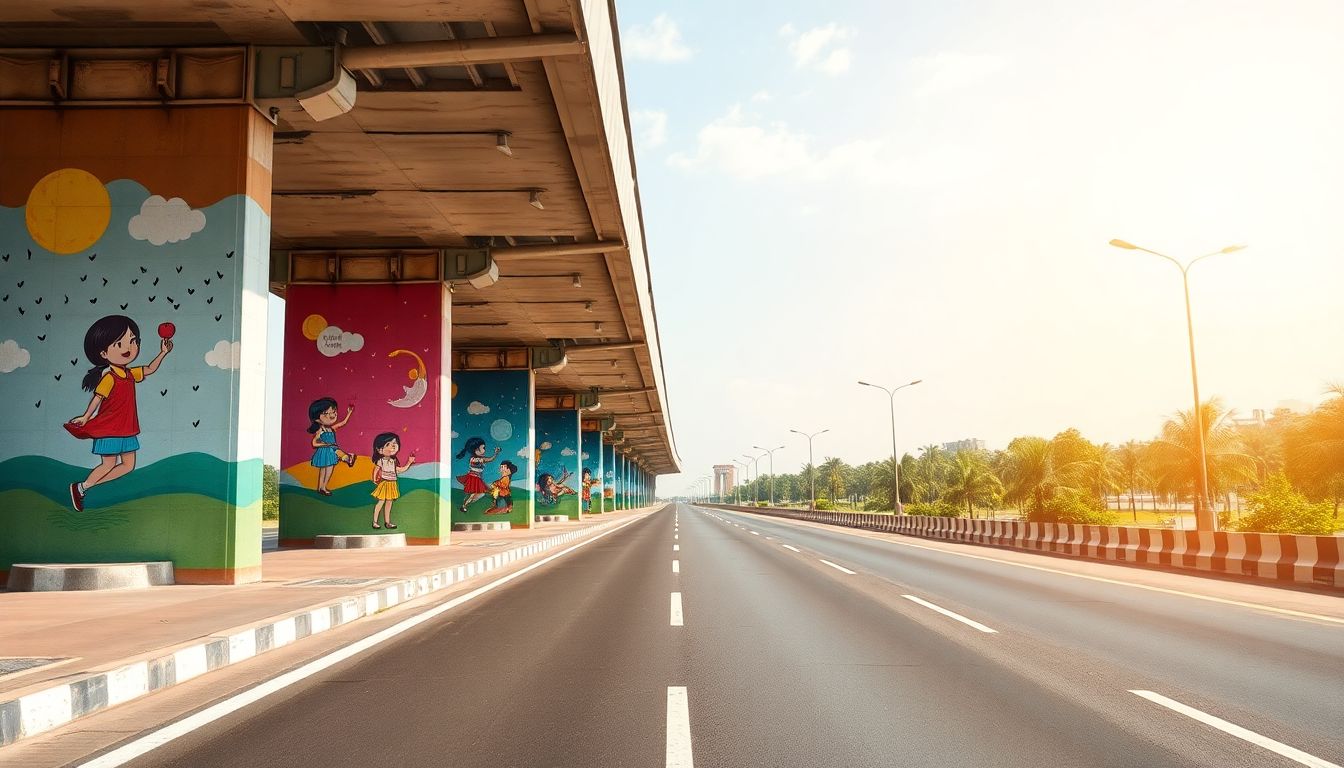 Malkajgiri Municipal Corporation beautifies Nagole Flyover pillars with vibrant paintings