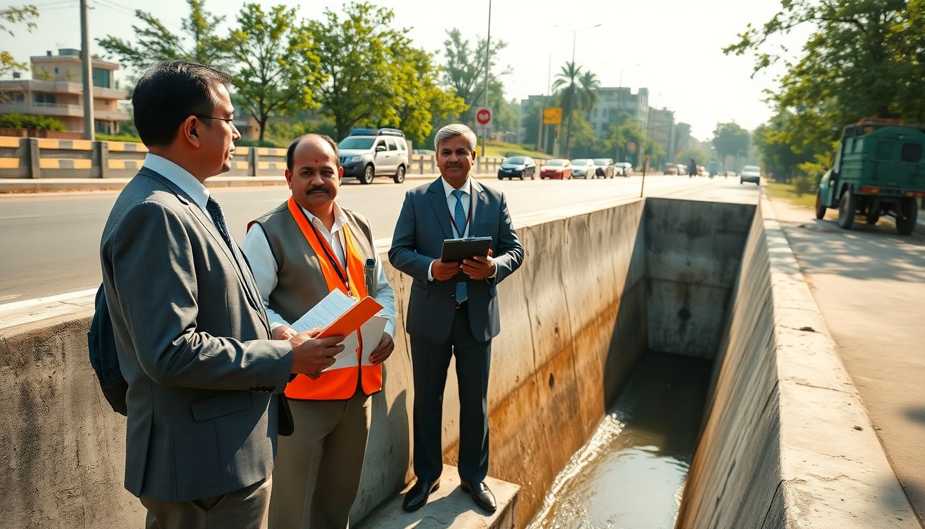 MMC Commissioner Reviews Civic Works and Nala Waste Dumping at Nagole Circle